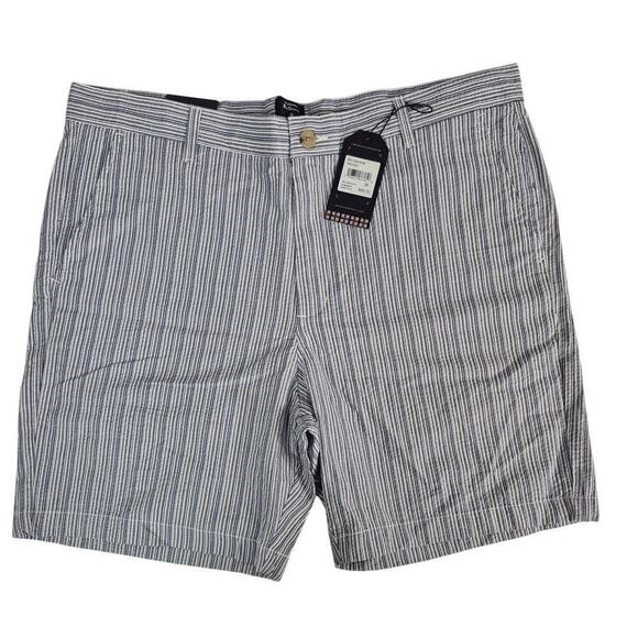 NWT Ben Sherman Indigo Blue/White Stripe Seersucker Shorts Sz 38 W - Picture 1 of 4